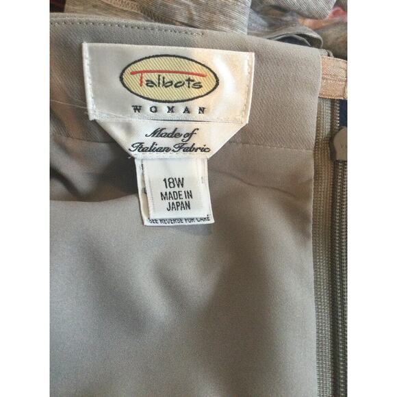 Talbots wool maxi skirt womens 18W 18 grey taupe Italian fabric modest office - Picture 4 of 11